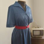 vestido anos 80 azul.